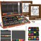 84-Piece Deluxe Artist Studio Creativity Set Wood Box Case - Art Painting, Drawing, 2 Sketch Pads, 24 Watercolor Paint Colors, 24 Oil Pastels, 24 Colored Pencils, 2 Brush, and Starter Kit